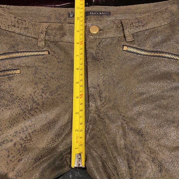 ZARA Python Snakeskin Suede Stretchy Skinny Jeans w/ ankle zips!!! Size 6 - Picture 7 of 16